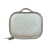 Chanel White/Black Quilted Leather 2Way Vanity Bag 2019