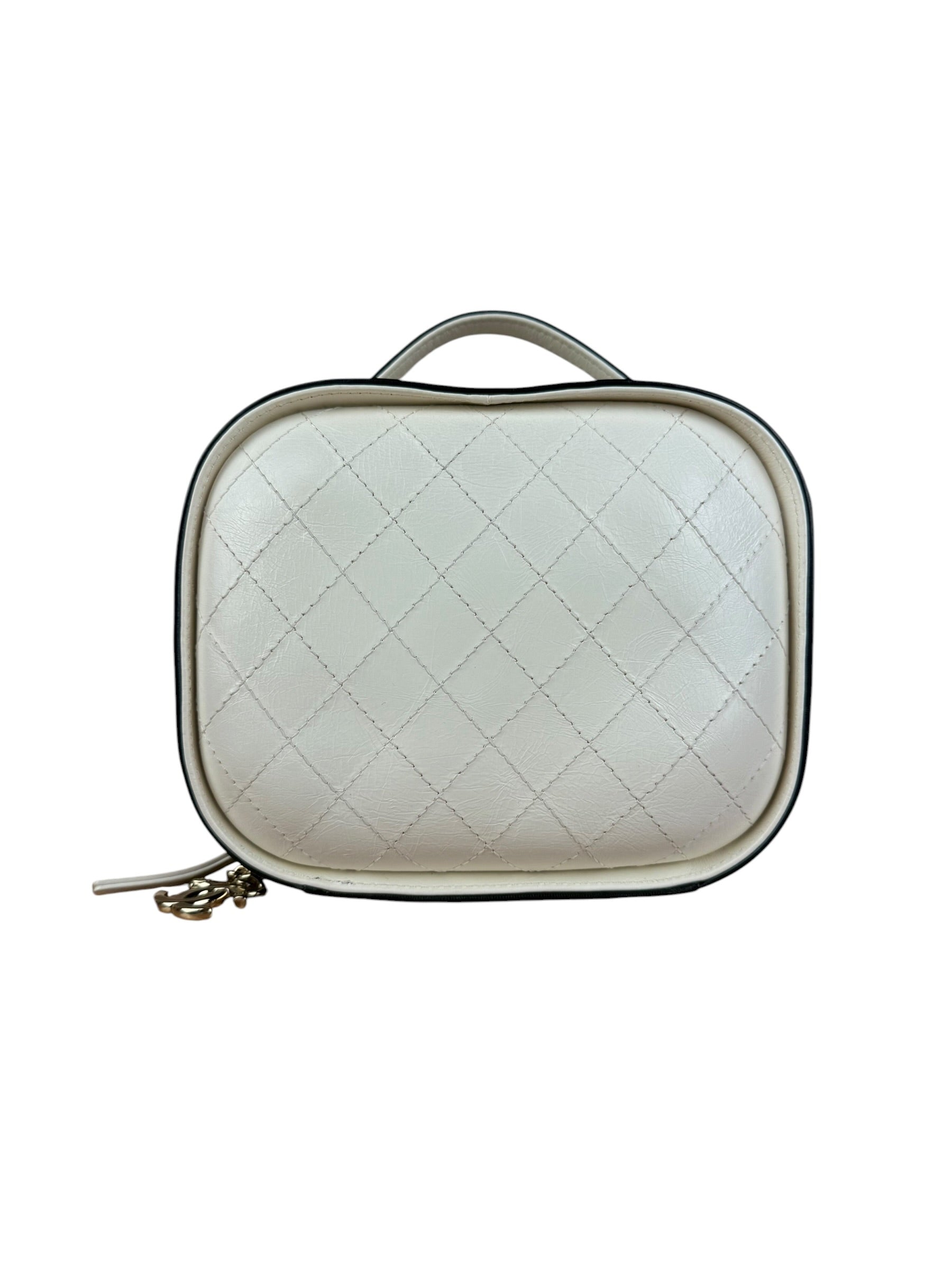Chanel White/Black Quilted Leather 2Way Vanity Bag 2019