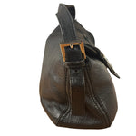 Fendi Vintage Black Leather Double Flap Baguette