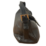 Fendi Vintage Black Leather Double Flap Baguette