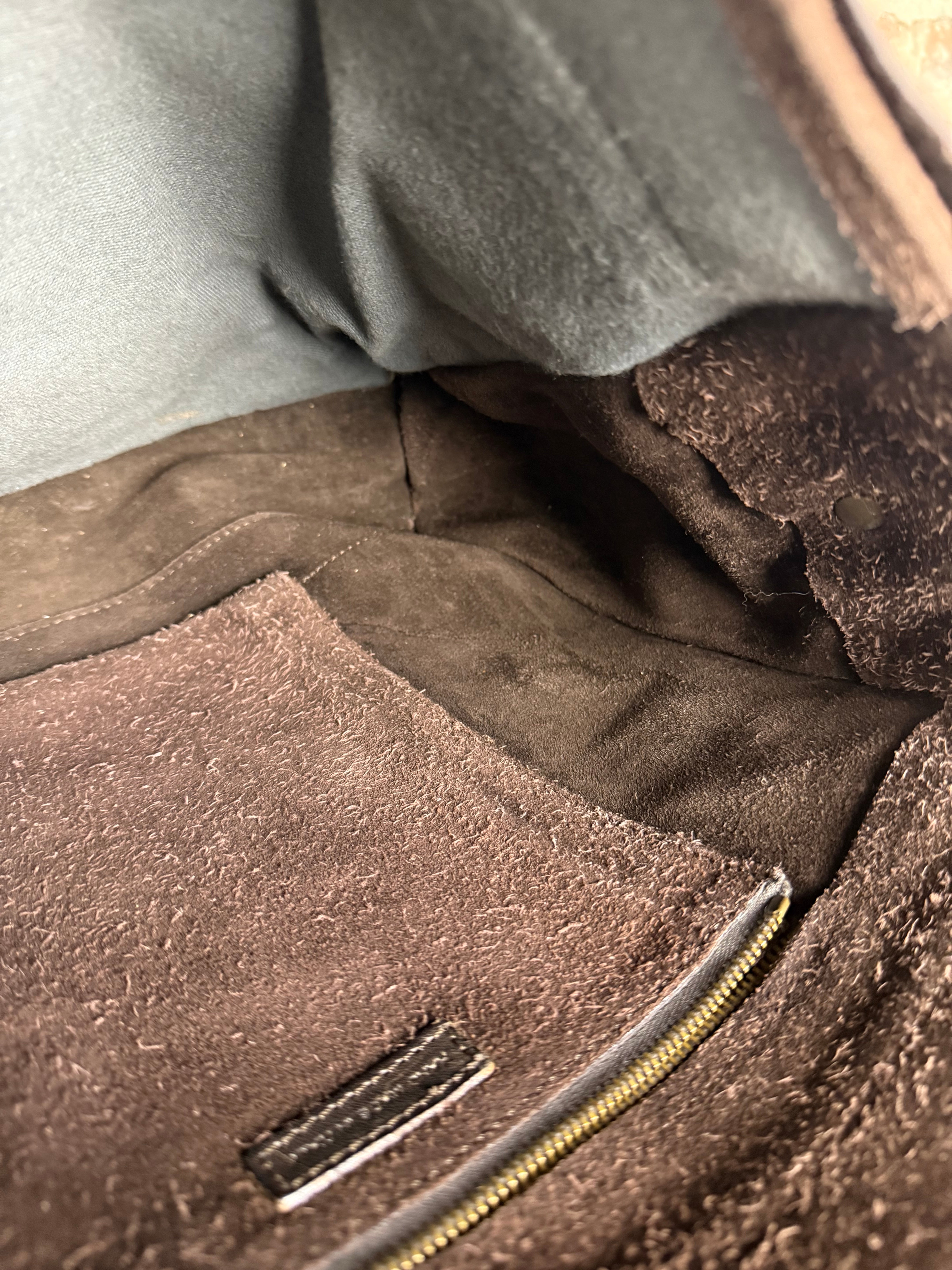 John Varvatos Suede Messenger Bag