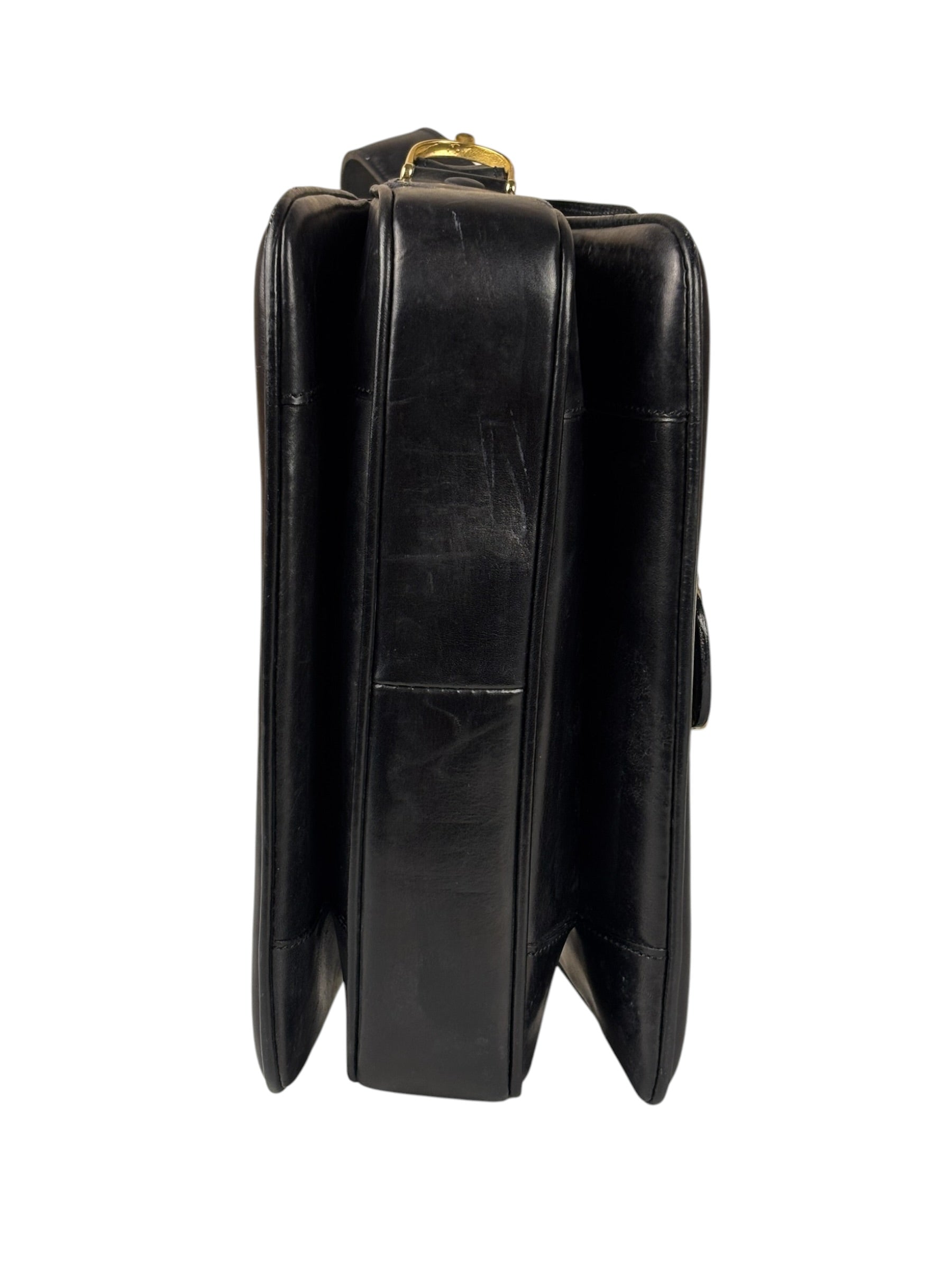 Celine Vintage Black Leather Shoulder Bag
