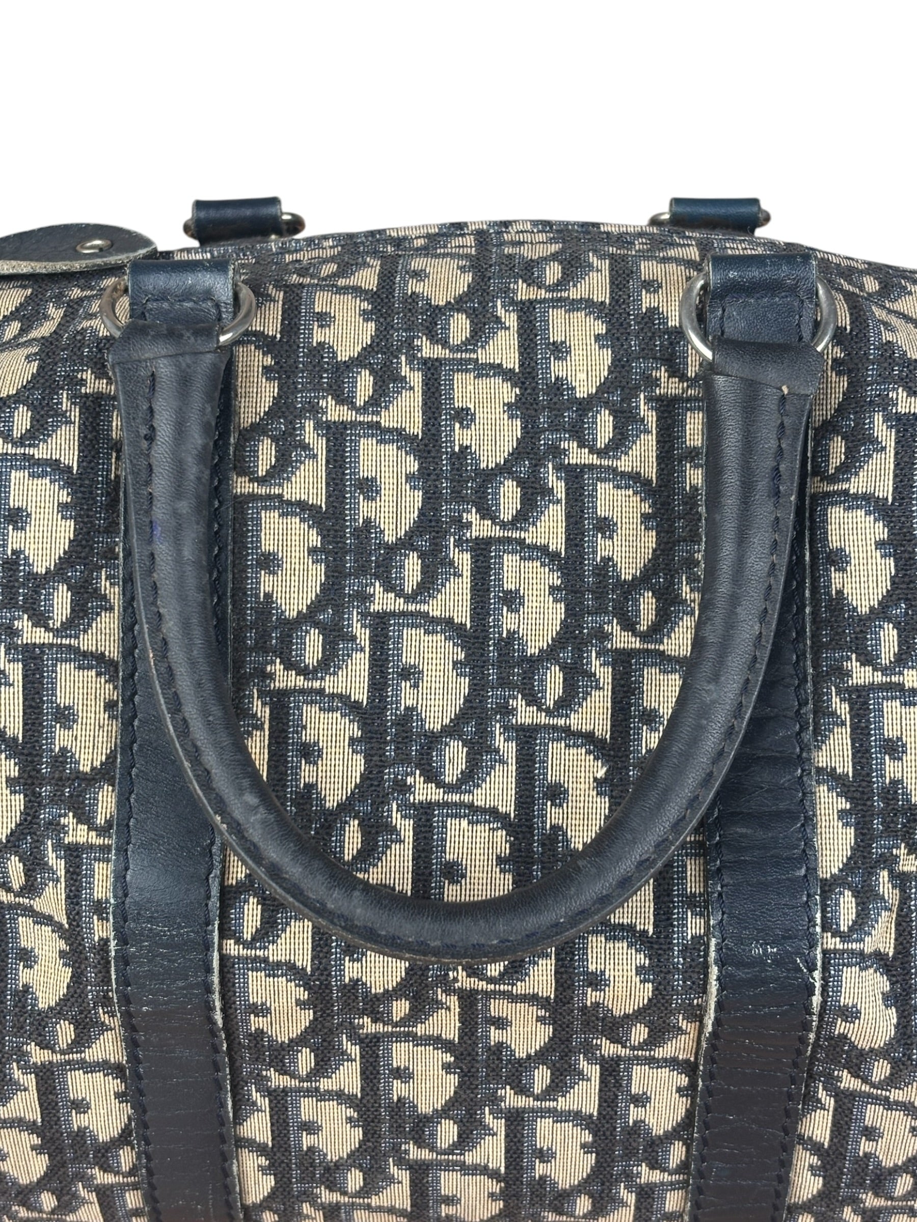 Christian Dior Vintage Navy Trotter Boston Bag