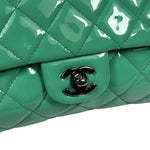 Chanel Green Quilted Patent Leather Flap Bag 2012