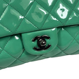 Chanel Green Quilted Patent Leather Flap Bag 2012
