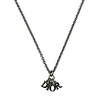 Christian Dior Dior Letter Charm Silver Necklace