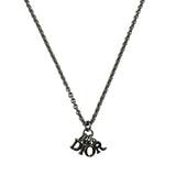 Christian Dior Dior Letter Charm Silver Necklace