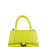Balenciaga Small Yellow Croc Hourglass 2Way