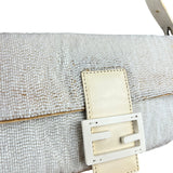 Fendi Vintage Beaded Baguette White