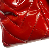 Chanel Red Patent Leather Chevron Jumbo Flap Bag 2009