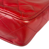 Chanel Red Quilted Lambskin Chain Tote Bag 1990