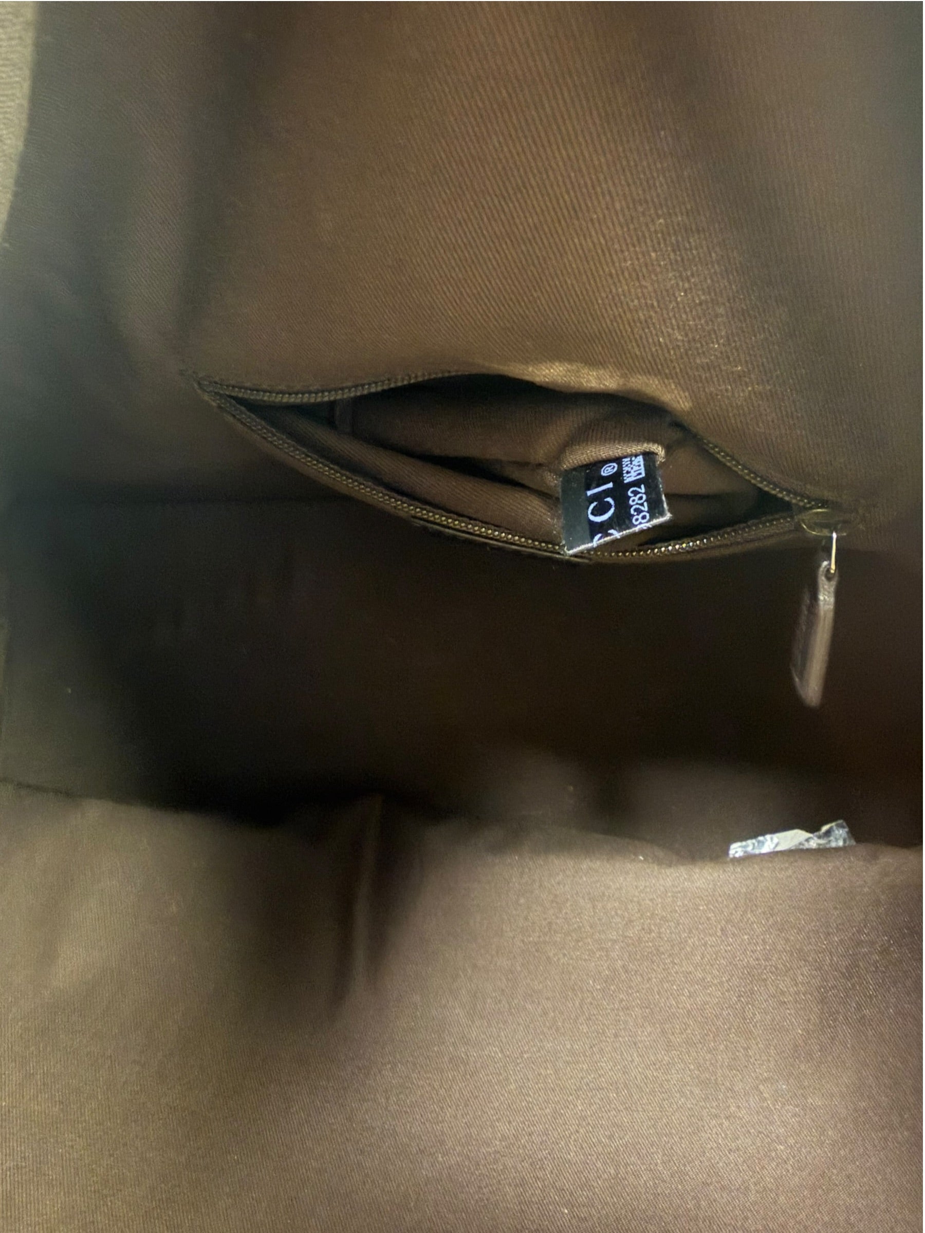 Gucci GG Monogram Brown Nylon Hobo Bag
