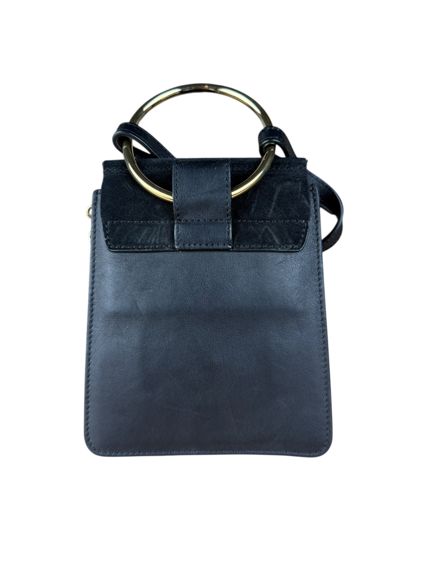 Chloé Suede Black Leather Faye Mini Bracelet Bag