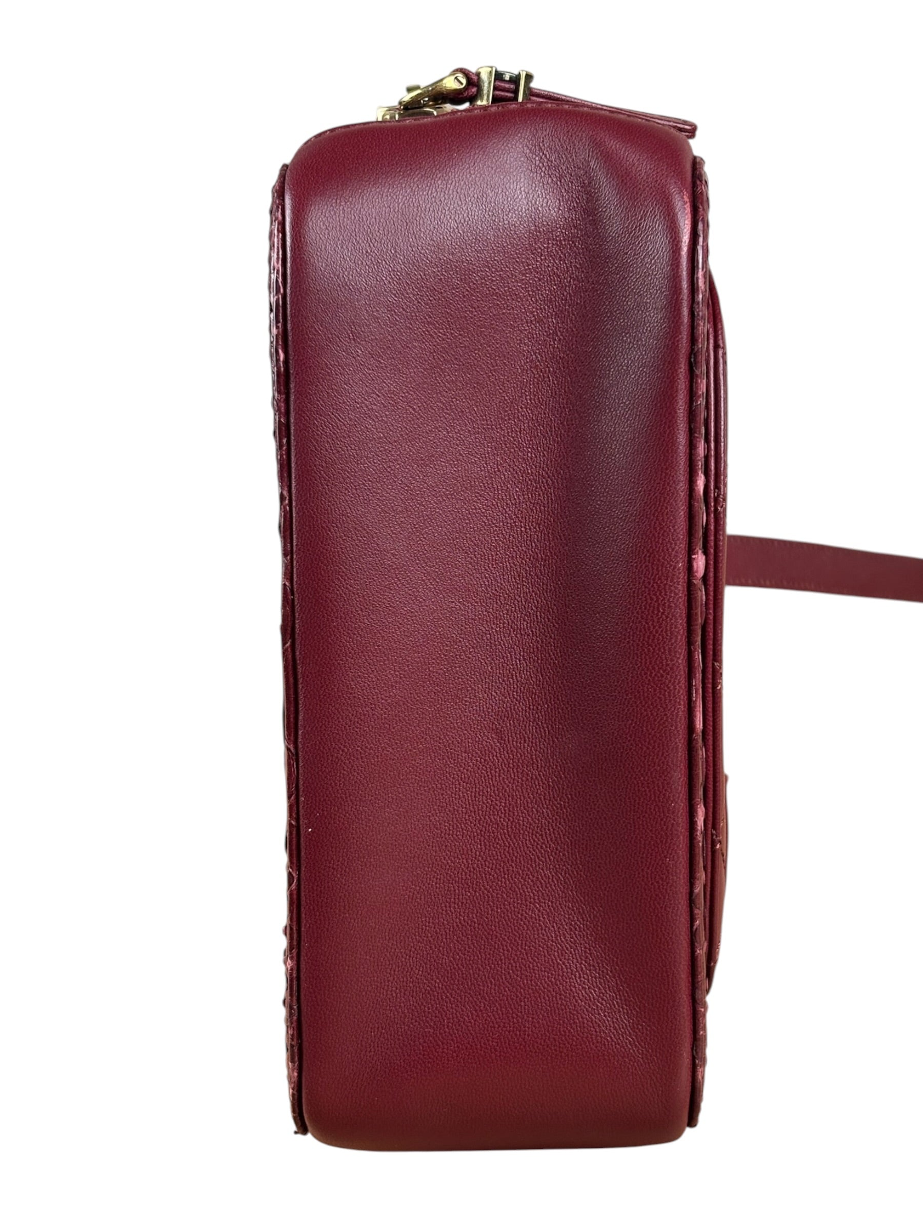 Chanel Burgundy Python Quilted Leather Vanity Two-Way Bag 2017