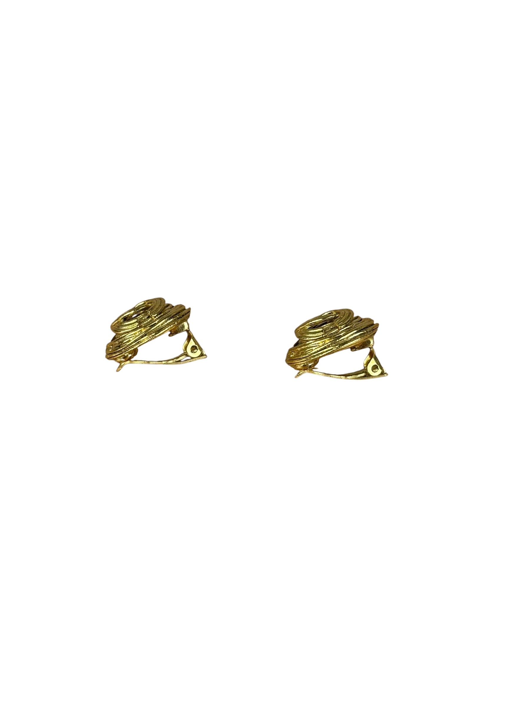 Chanel Gold CC Embellished Earrings
