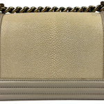 Chanel Beige Leather Boy Stingray Flap Bag 2013