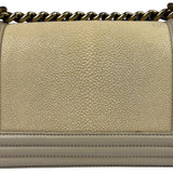 Chanel Beige Leather Boy Stingray Flap Bag 2013