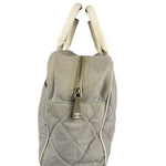 Chanel Vintage Grey Quilted Woven Sports Line Canvas Bowler Bag  2001