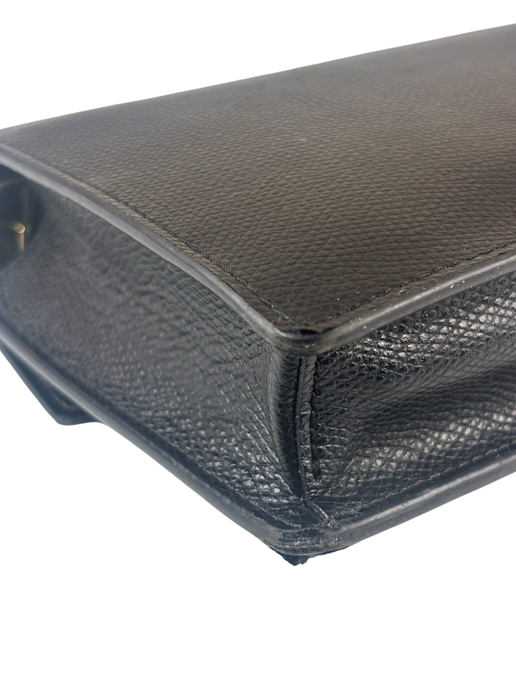 Fendi Black Leather F Envelope Wallet On Replacement Chain