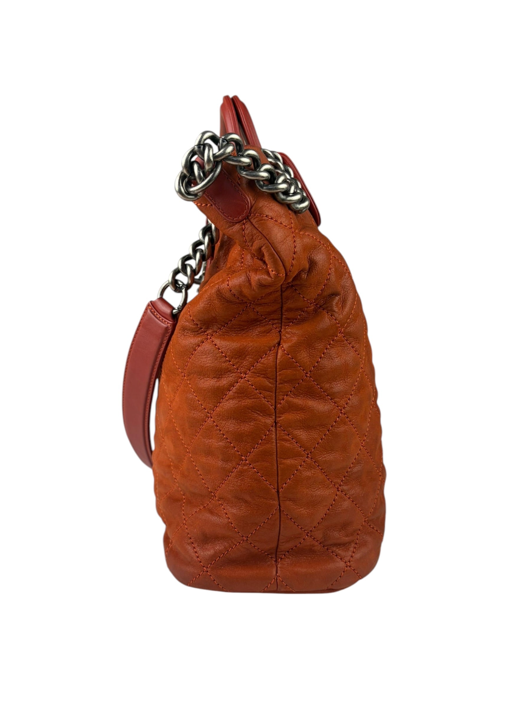 Chanel Orange Quilted Leather Large In The Mix Shopping Two-Way Tote 2011