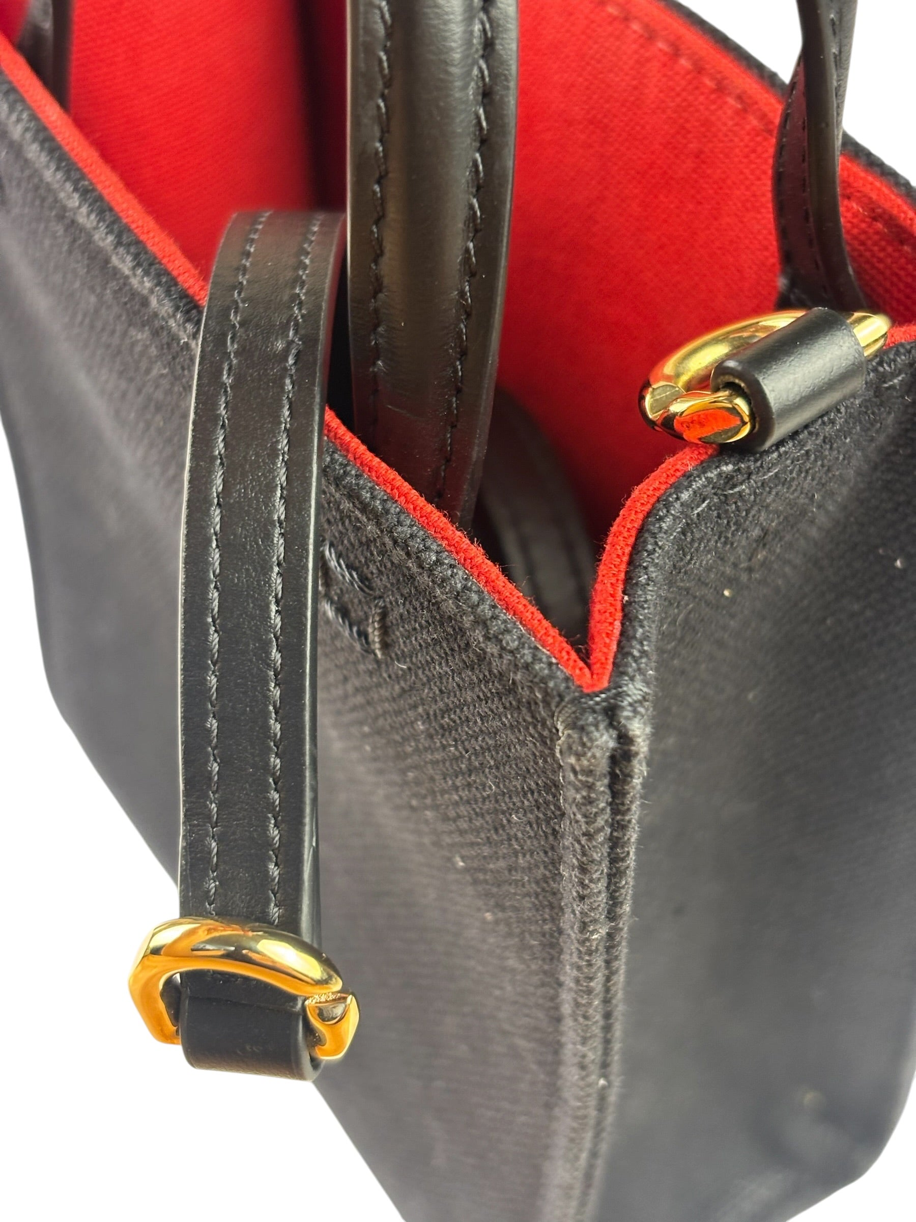 Givenchy Black Leather Trim Mini Logo Printed Tote