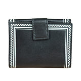 Versace Vintage Black/White Leather Logo Wallet