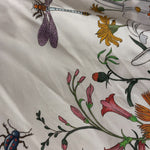 Gucci White Flora Printed Silk Twill Carre Scarf