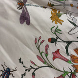 Gucci White Flora Printed Silk Twill Carre Scarf
