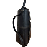 Burberry Vintage Black Leather Flap Shoulder Bag