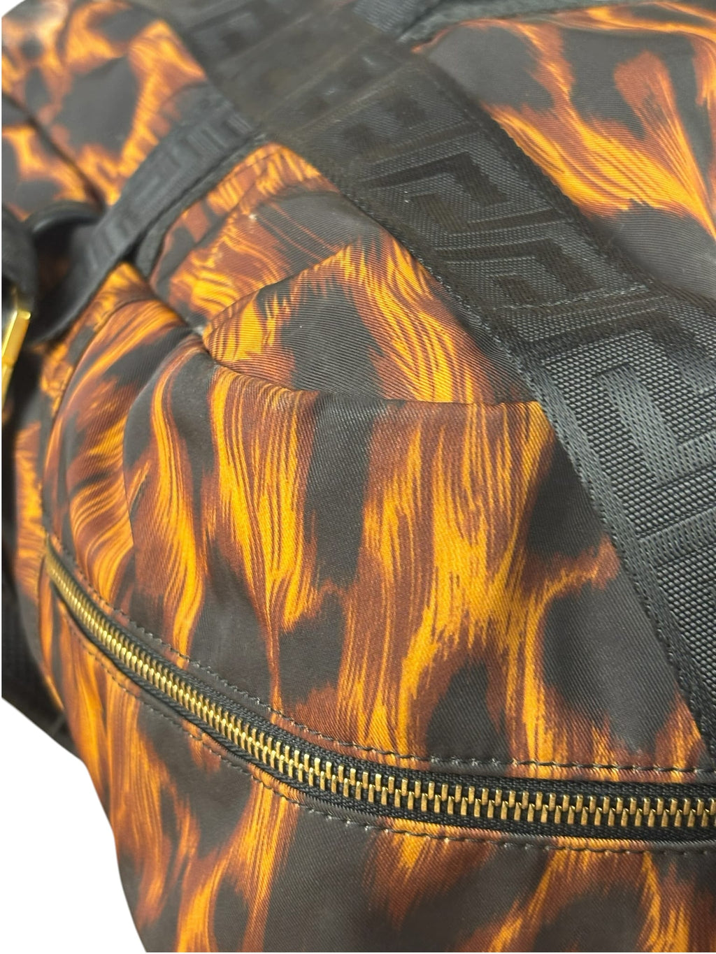 Versace Colorblock Tiger Print Medusa Head Travel Backpack
