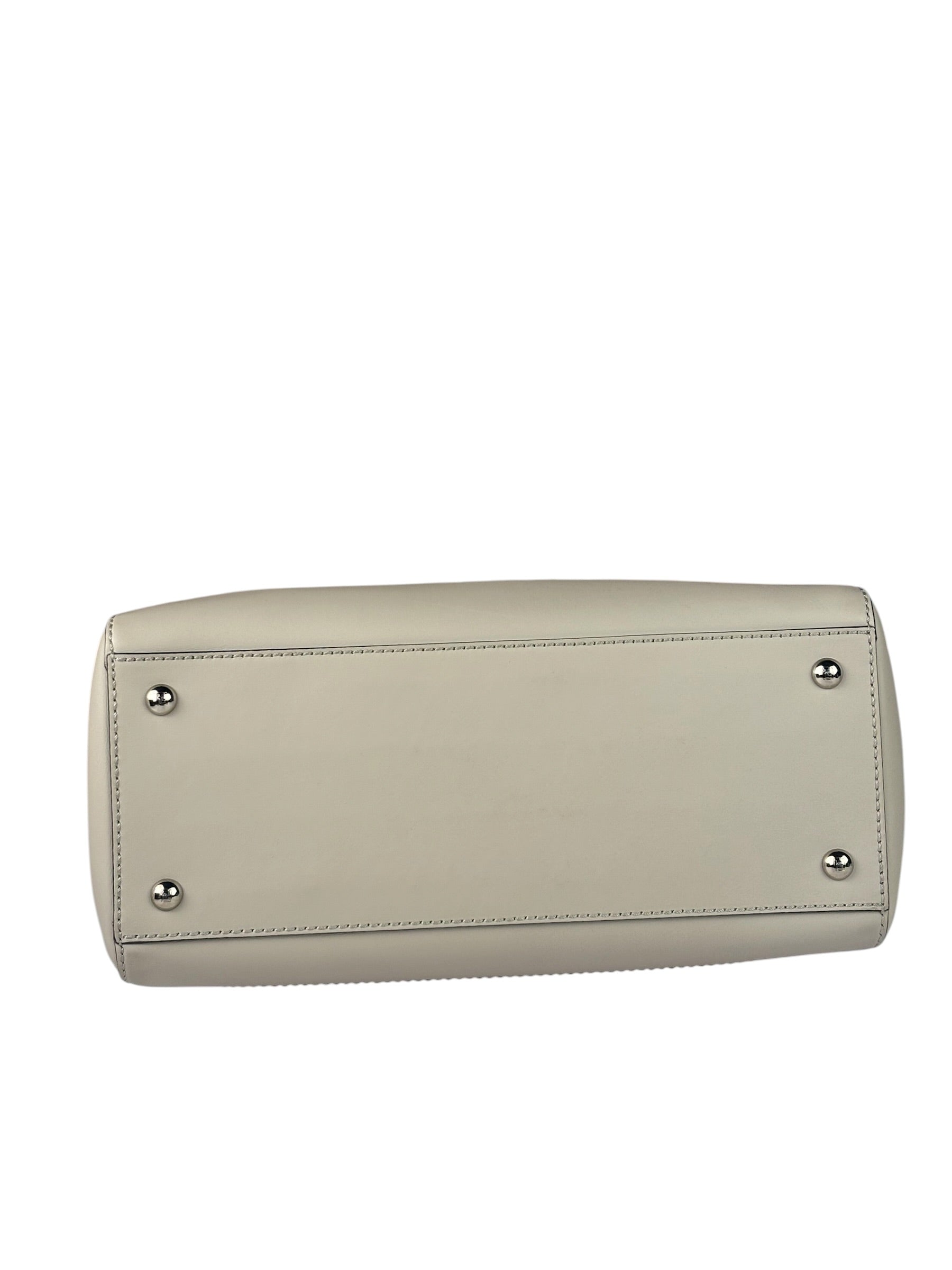 Fendi Cream Leather Latte Two-Way Bag