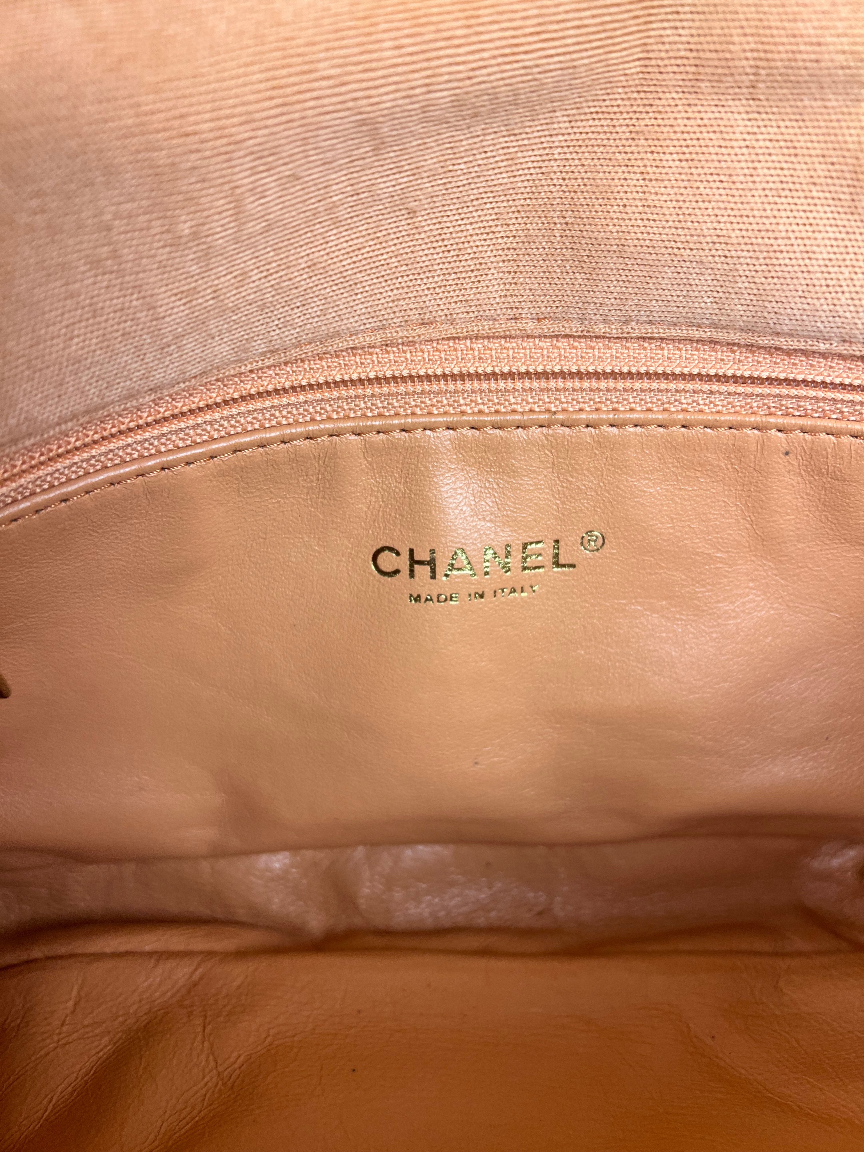 Chanel CC Flap Bag Peach Jersey Quilt