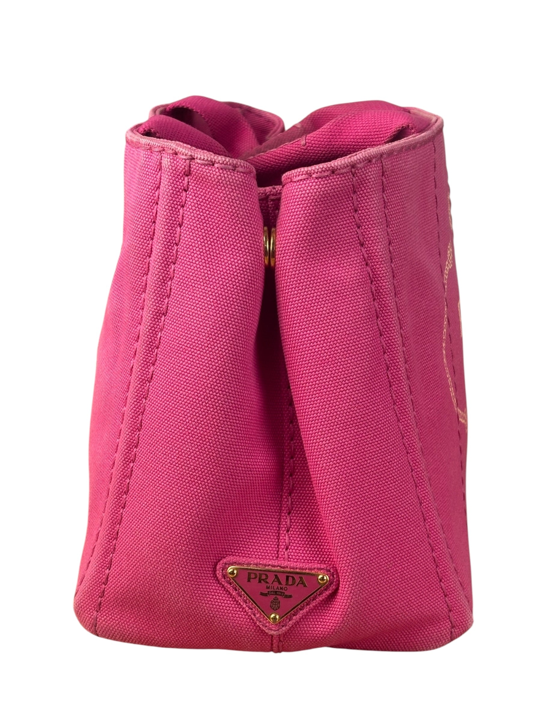 Prada Pink Canvas Canapa Hand Bag