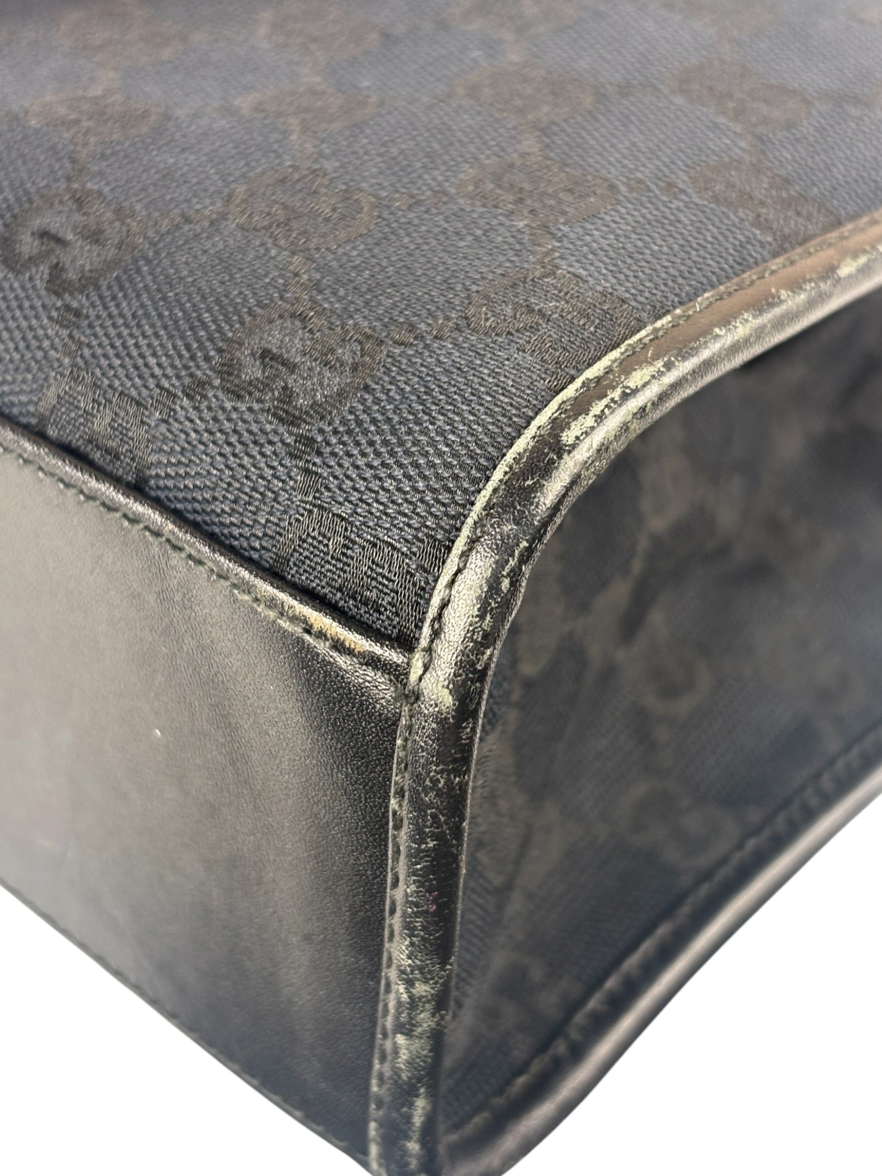 Gucci GG Black Canvas Vintage Jackie Tote Handbag