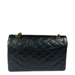 Chanel Vintage Black Quilted Leather Double Flap Bag 1995