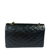 Chanel Vintage Black Quilted Leather Double Flap Bag 1995