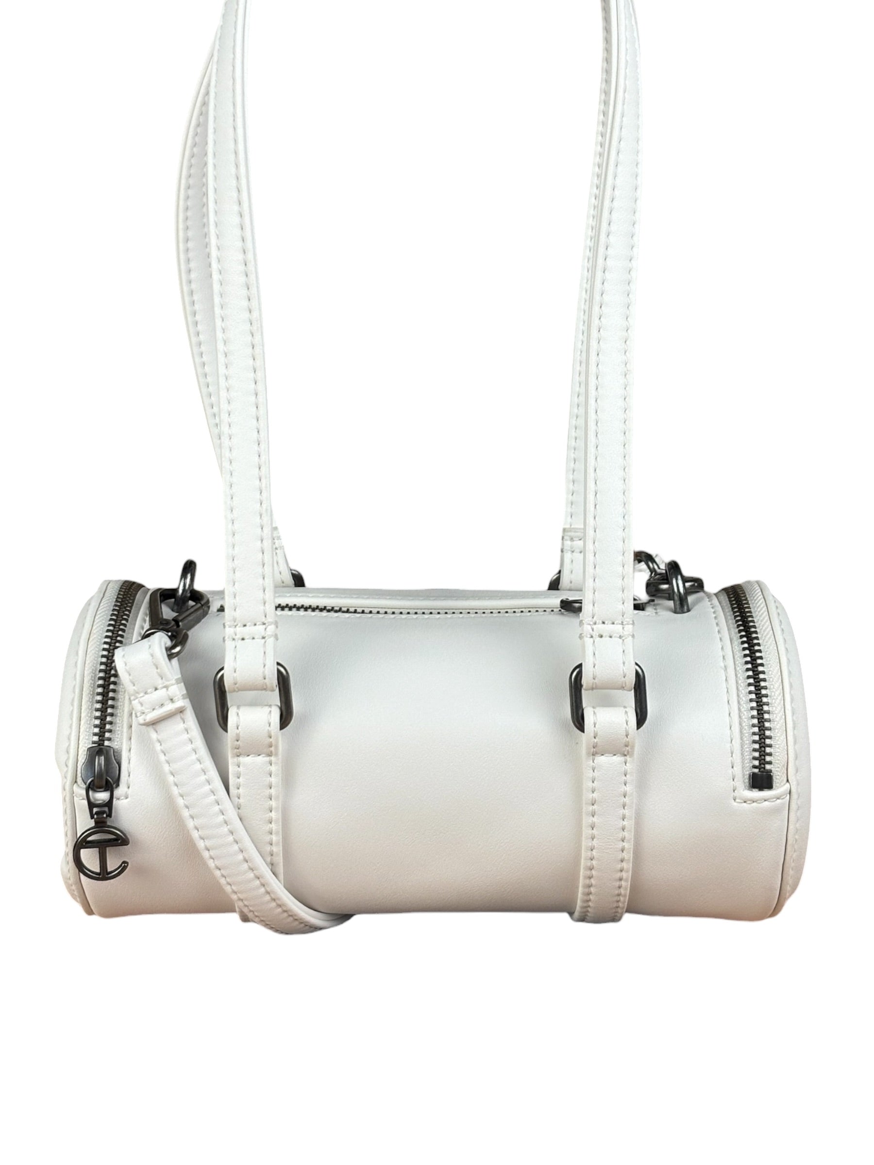 Telfar White Leather Duffle Two-Way Bag