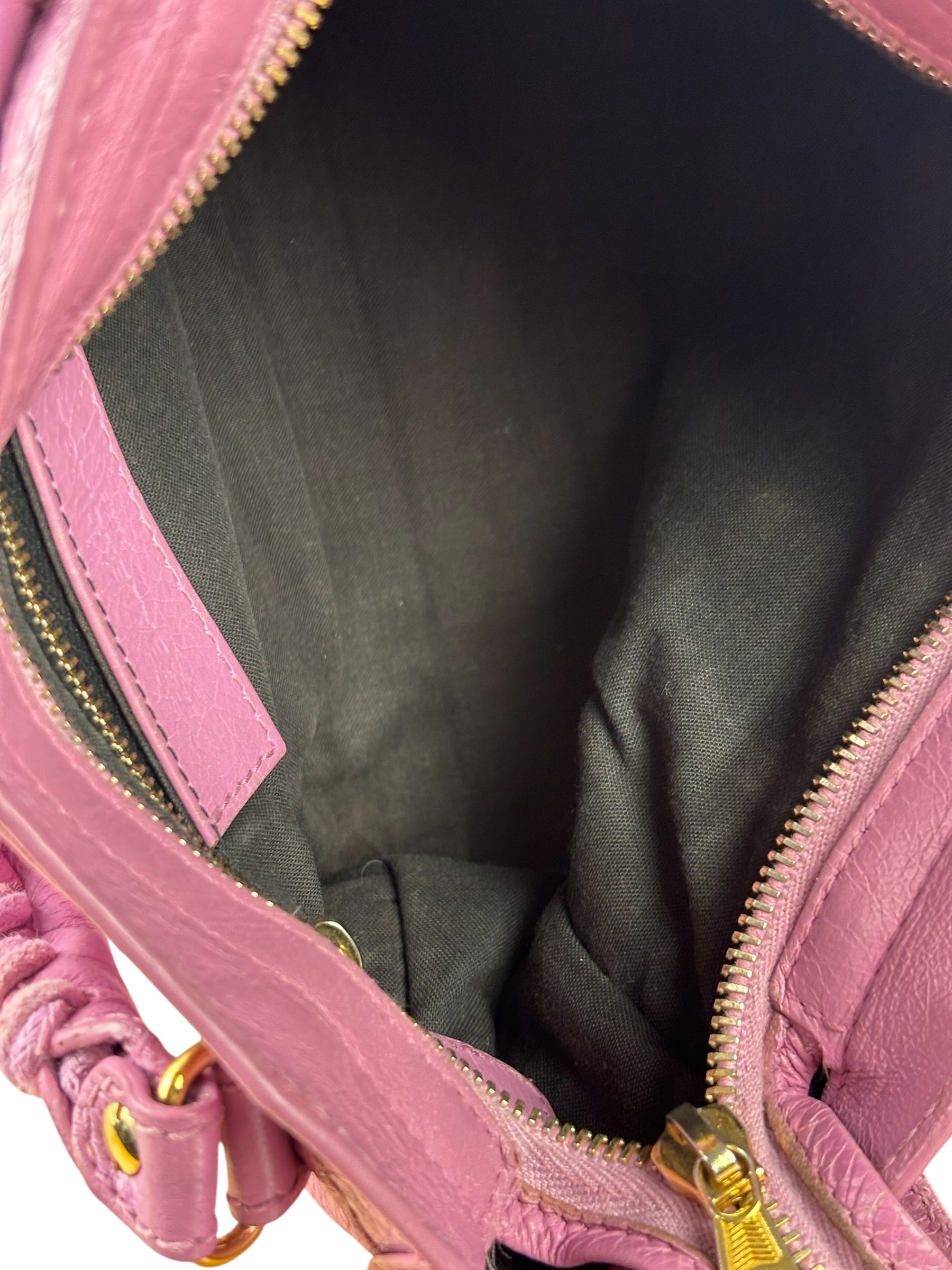 Balenciaga Purple Leather Velo Moto Two-Way Bag