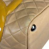 Chanel Beige Quilted Lambskin Linge Cambon Tote2005
