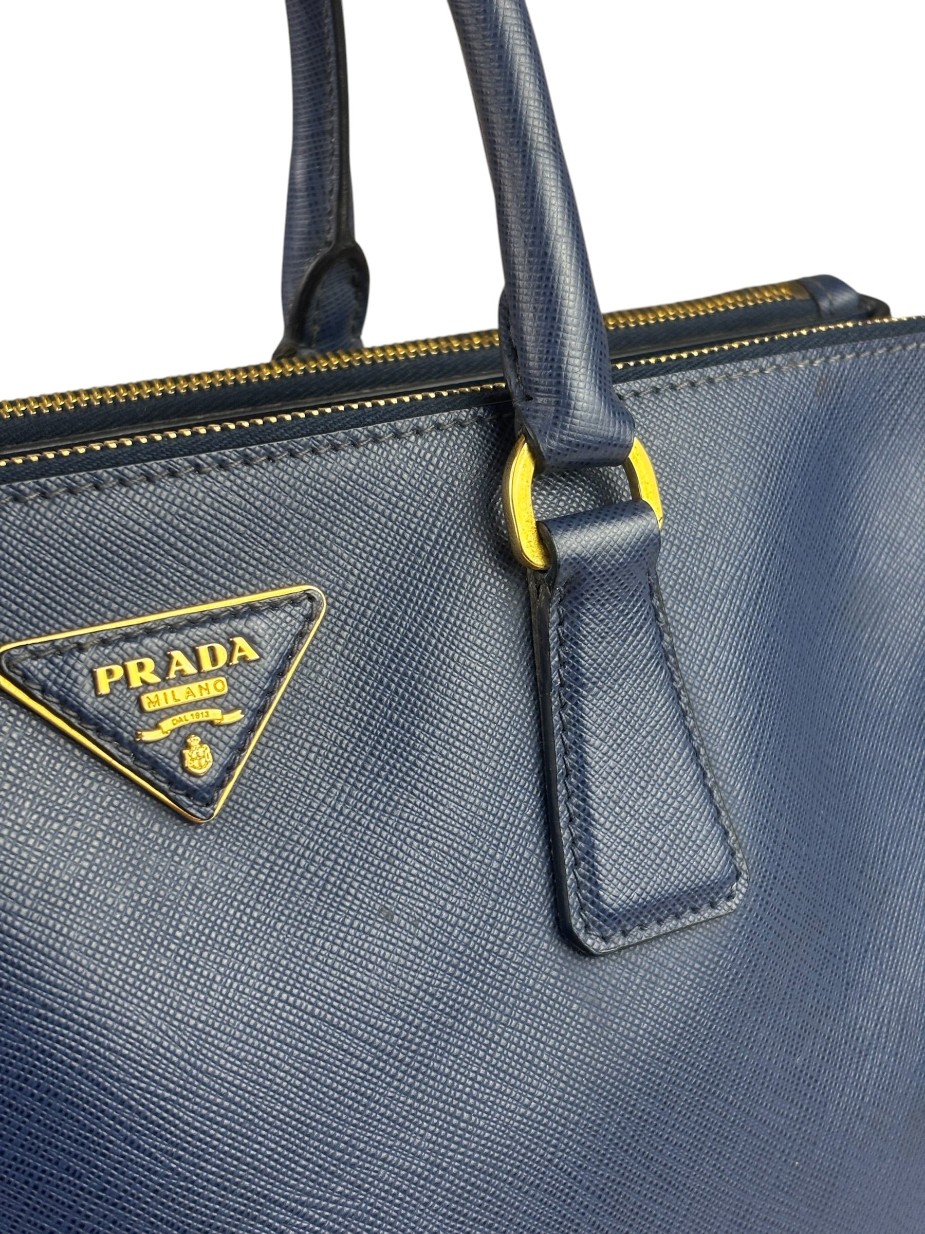 Prada Navy Saffiano Leather Galleria Tote