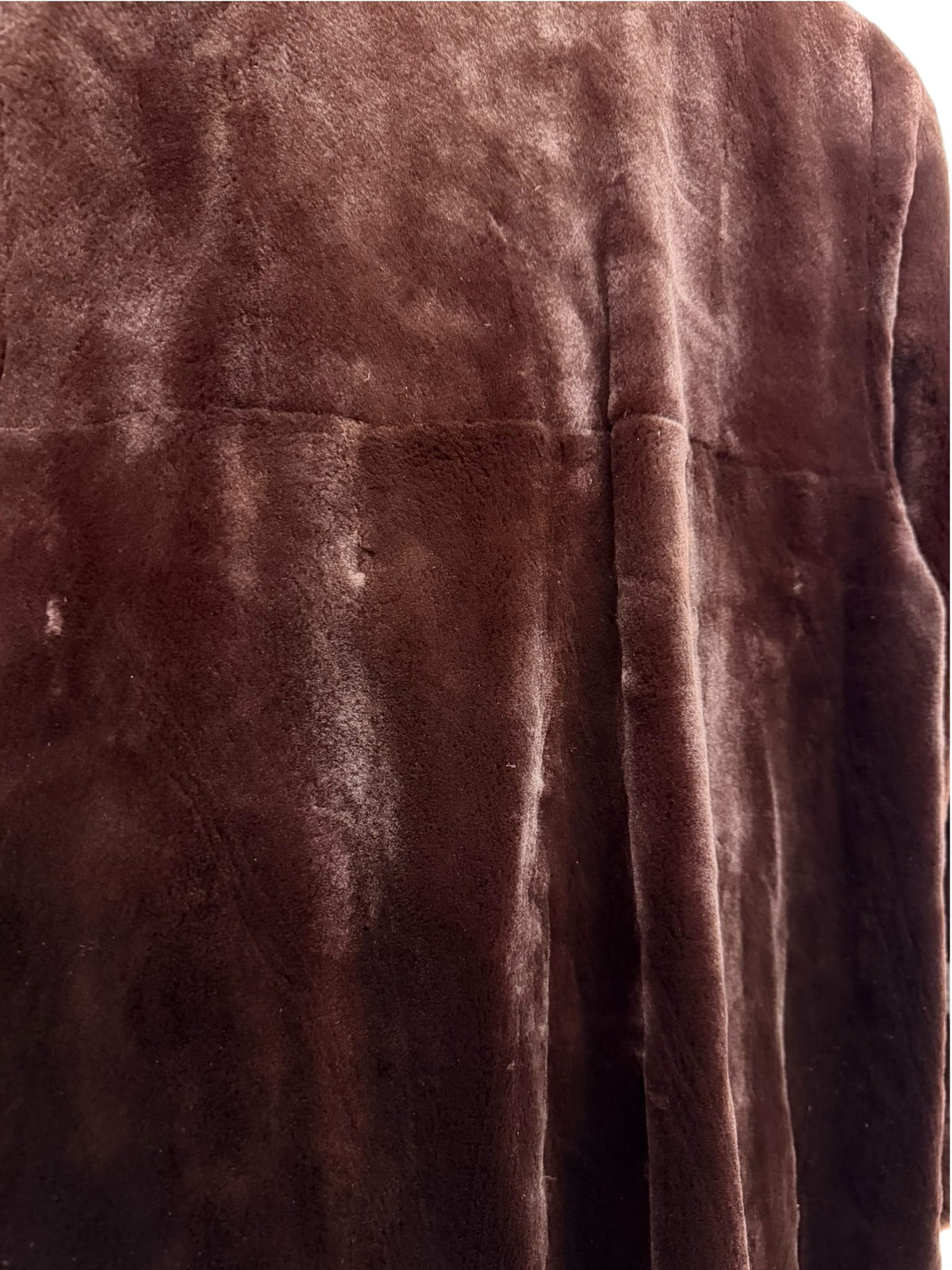 Vintage Saga Chocolate Brown Sheared Mink Mid-Length Fur Coat
