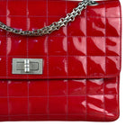 Chanel Red Patent Chocolate Bar Chain Flap Bag 2000