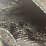 Prada Black Tessuto Nylon Leather Trim Hobo Bag