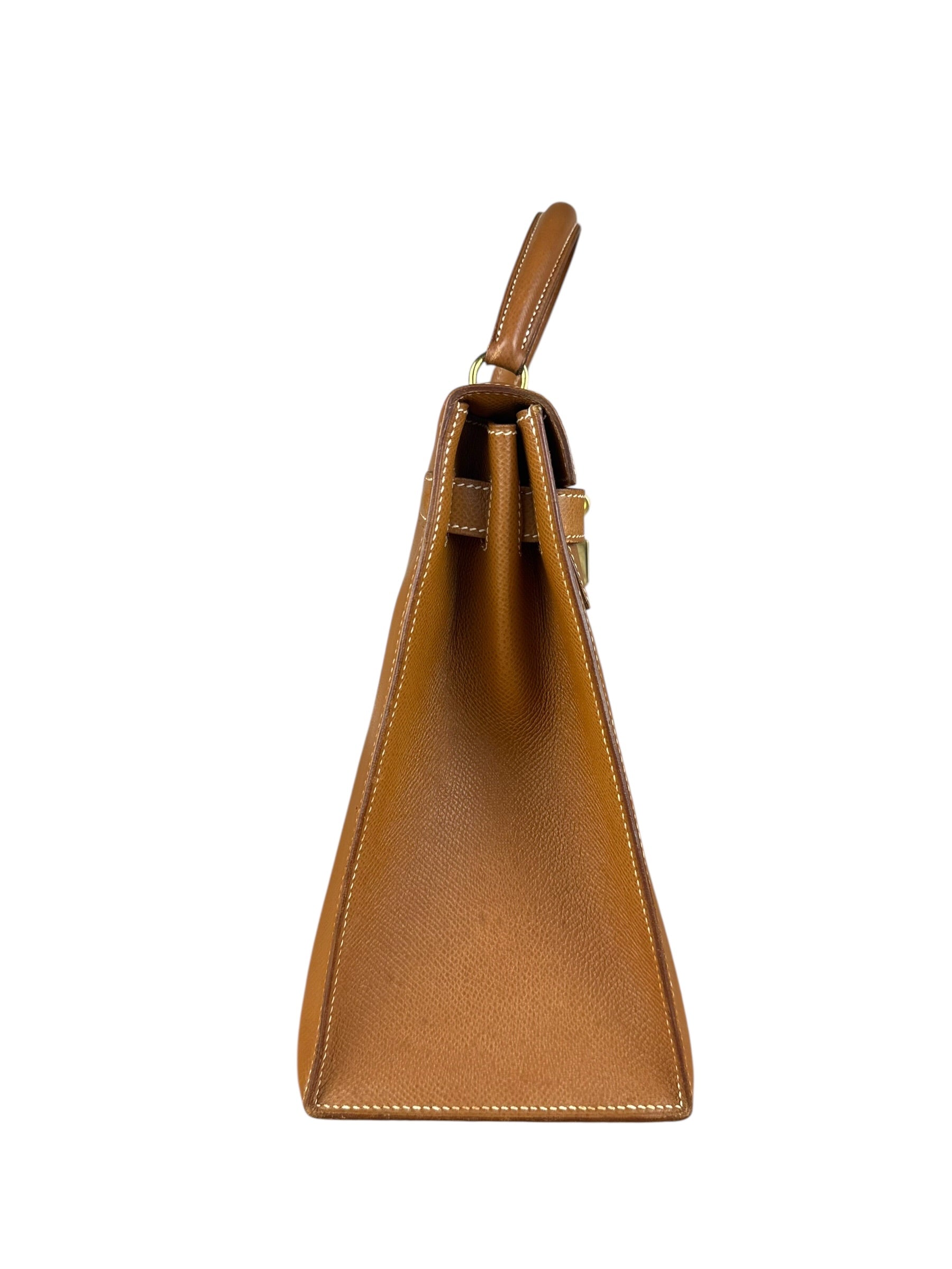 Hermes Kelly 32 Sellier Epsom Gold Handbag 1995