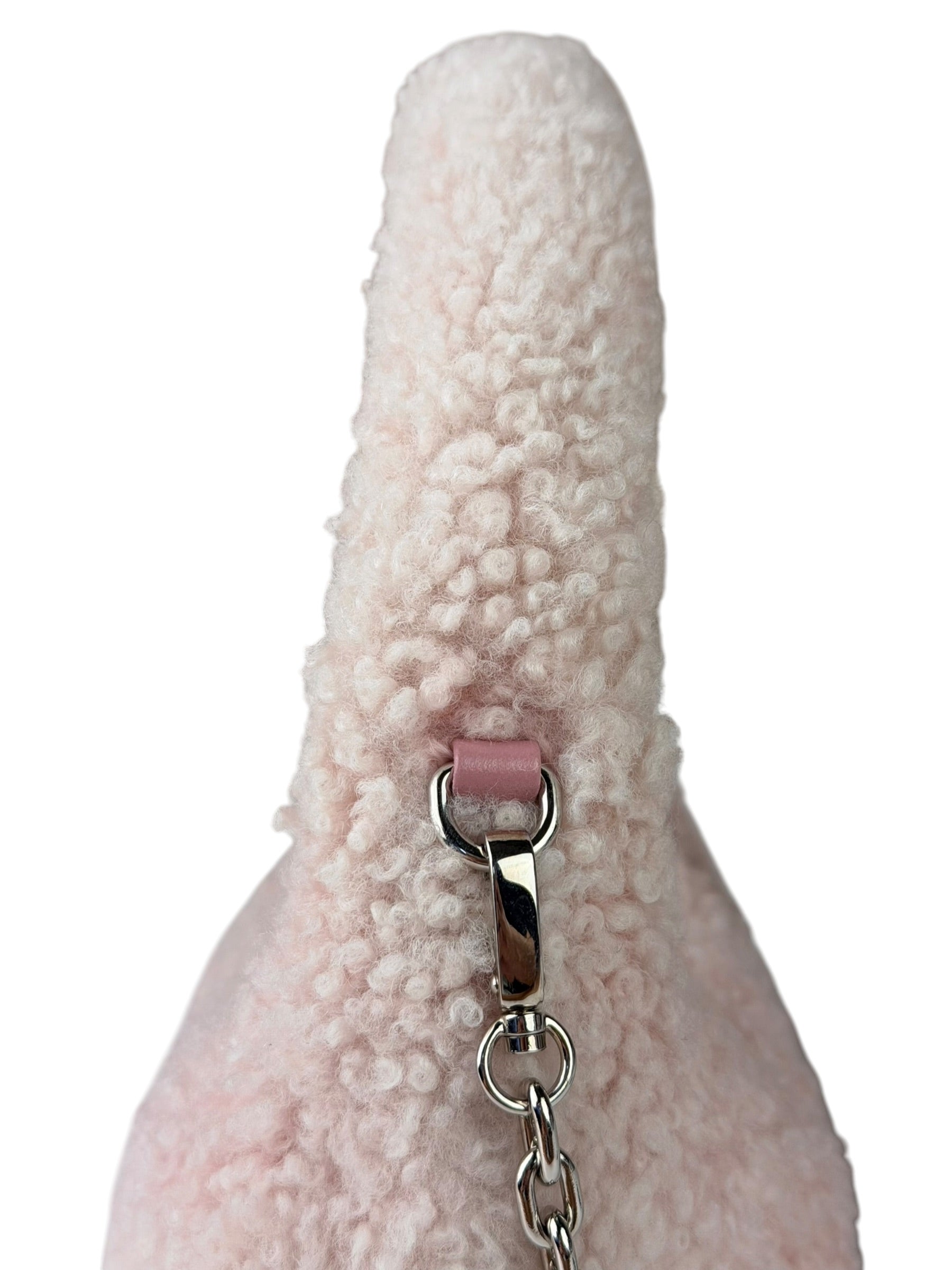Miu Miu Pink Wool Teddy Two-Way Hobo Bag