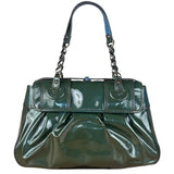 Fendi Vintage Green Patent Leather B Handbag