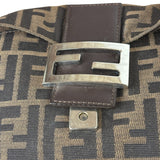 Fendi Brown Leather Trim Baguette