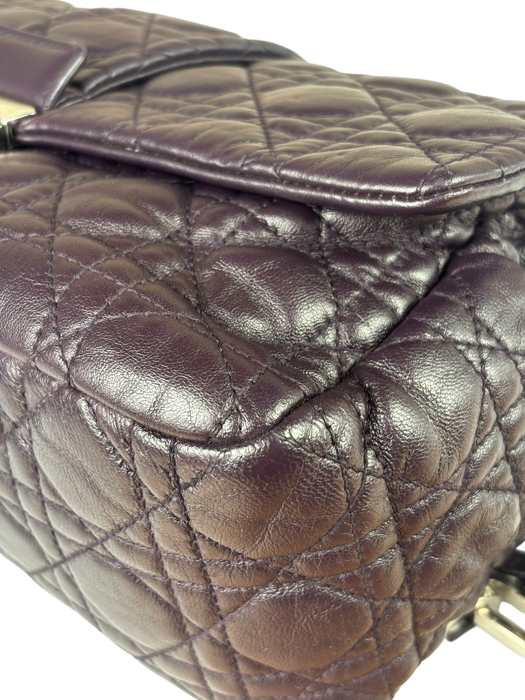 Christian Dior Purple Quilted Leather Flap Bag