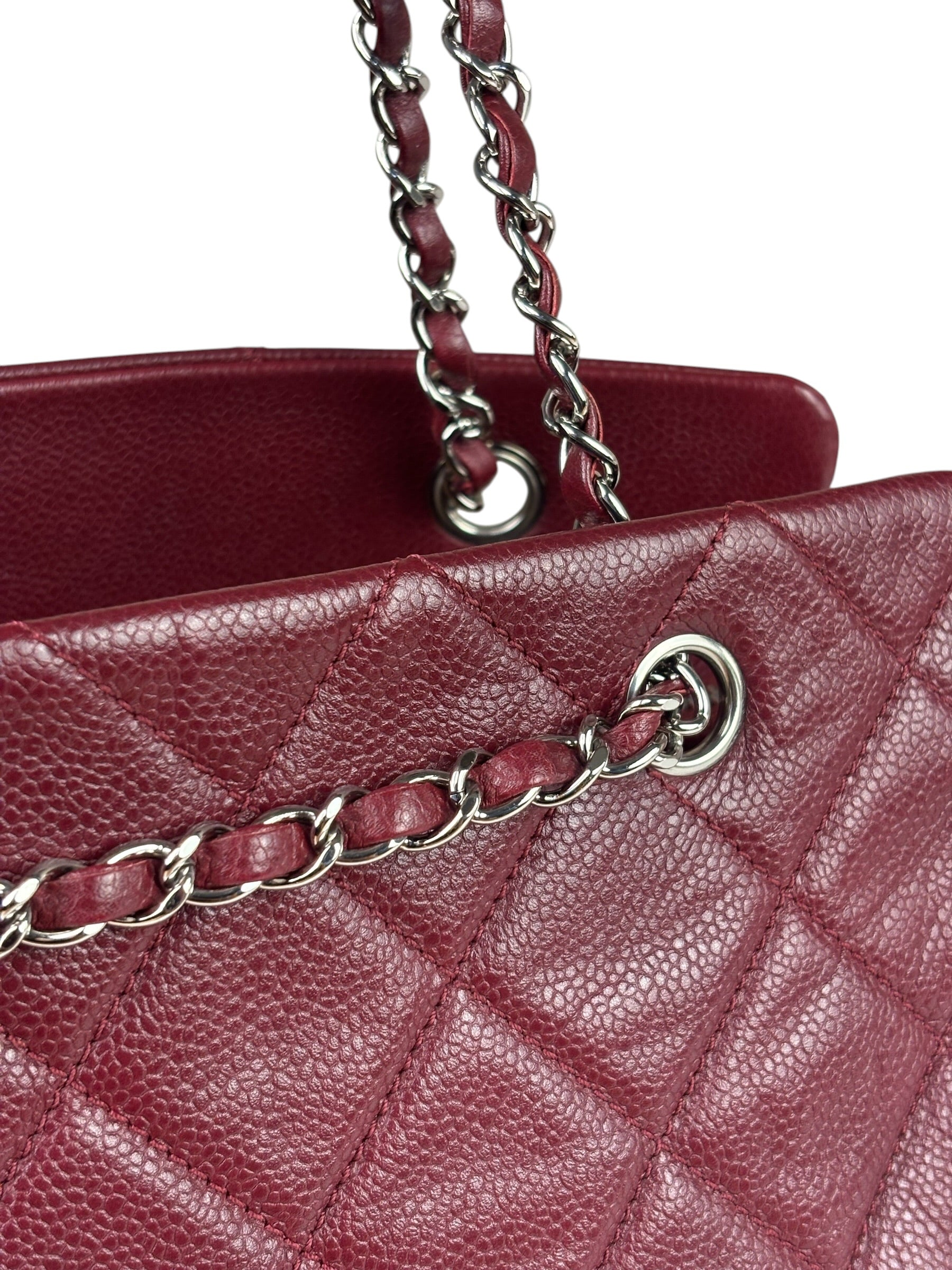 Chanel Burgundy Caviar Quilted Leather Tote 2010
