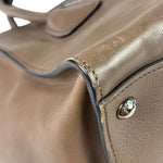 Prada Neutral Taupe Glace Calf Twin Pocket Two-Way Tote